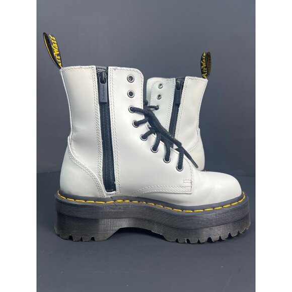 Dr. Martens Jadon White Woman Platform Leather Boots Size EU 37 US 5 US Smooth L - Picture 5 of 13